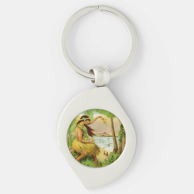 Chaveiro Vintage Viagem havaiano (Frente)