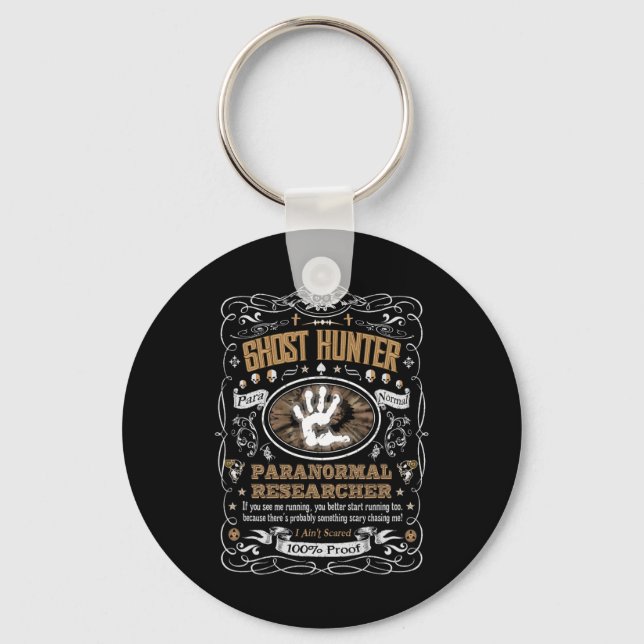 Chaveiro Vintage Whiskey Label Ghost Hunter (Frente)