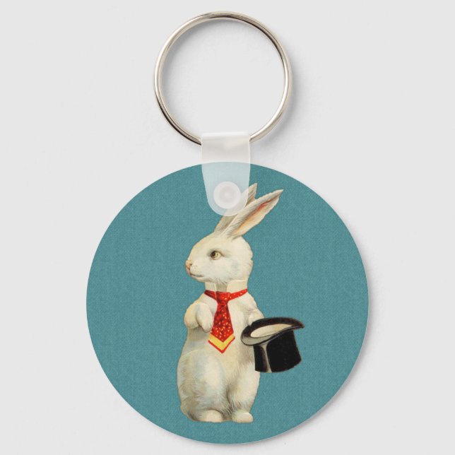 Chaveiro Vintage White Rabbit (Frente)