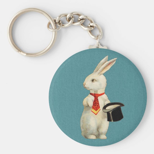 Chaveiro Vintage White Rabbit (Frente)