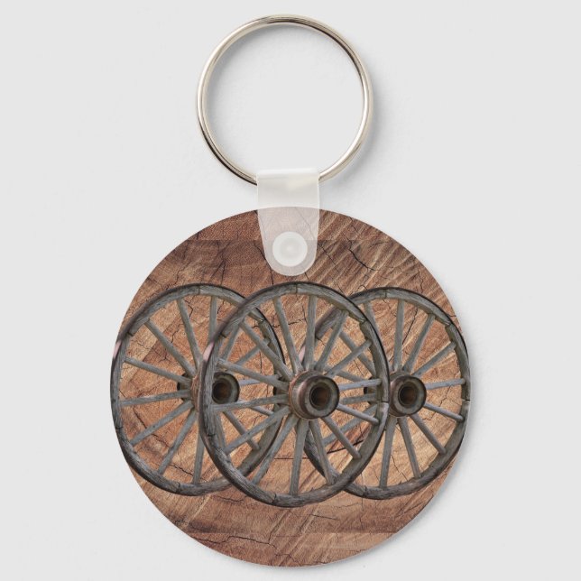 Chaveiro Vintage Wooden Wagon Wheels (Frente)