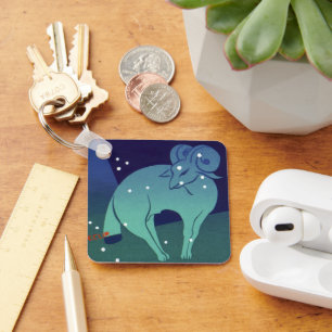 Chaveiro Vintage Zodiac, Astrology Aries Ram Constelação
