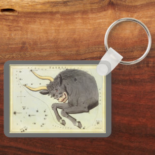 Chaveiro Vintage Zodiac Astrology Taurus Bull Constelação