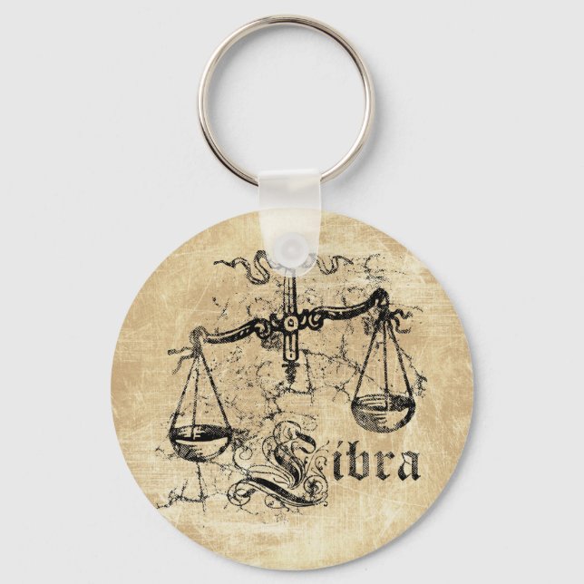Chaveiro Vintage Zodiac Libra (Frente)