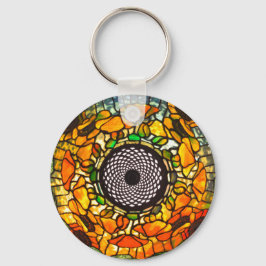 Chaveiro Vintagem floral de vidro retido