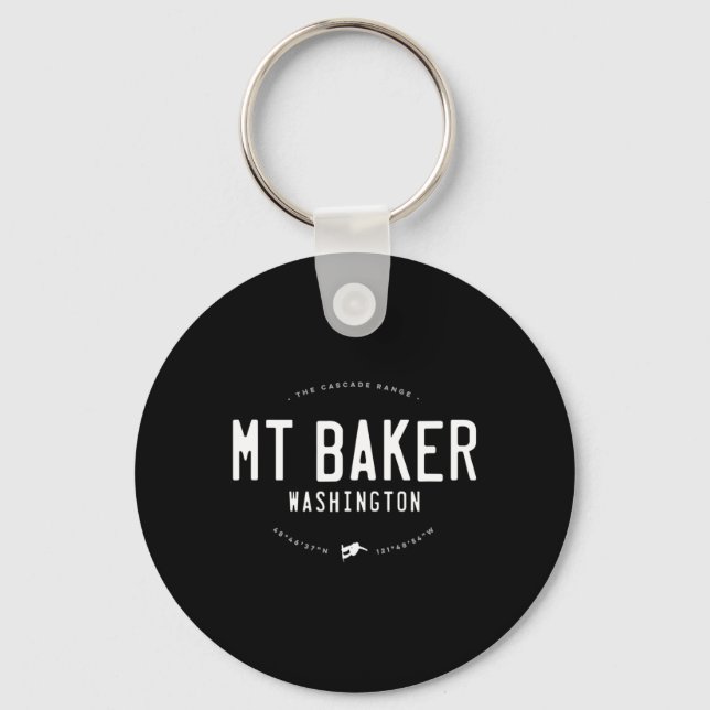 Chaveiro Vintagem Gráfica do Monte Baker Washington (Frente)