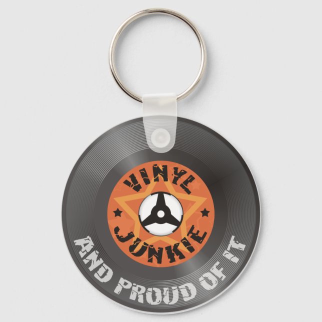 Chaveiro Vinyl Junkie - E Orgulhoso (Frente)