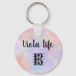 Chaveiro Viola Life Alto Clef Purple Pink Tea Watercolor
