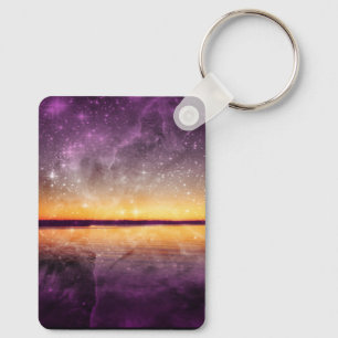 Chaveiro Violet Stars e Sunset Lake Placa de Identificação
