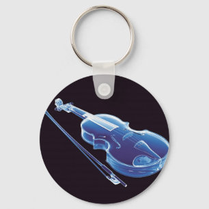 Chaveiro Violino azul de néon
