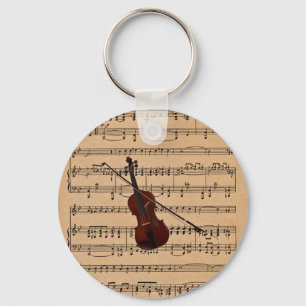 Chaveiro Violino com fundo da partitura