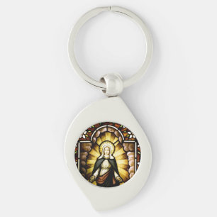 Chaveiro Virgem Abençoada Maria com Halo de Estrelas