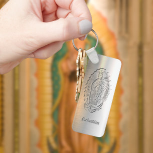 Chaveiro Virgen de Guadalupe Mãe Maria Silver Católica