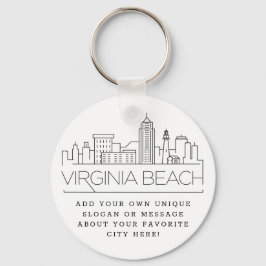 Chaveiro Virginia Beach Estilizou Skyline | Slogan Personal