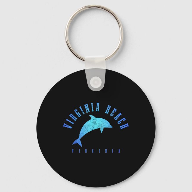 Chaveiro Virginia Beach Vintage Dolphin Holiday (Frente)