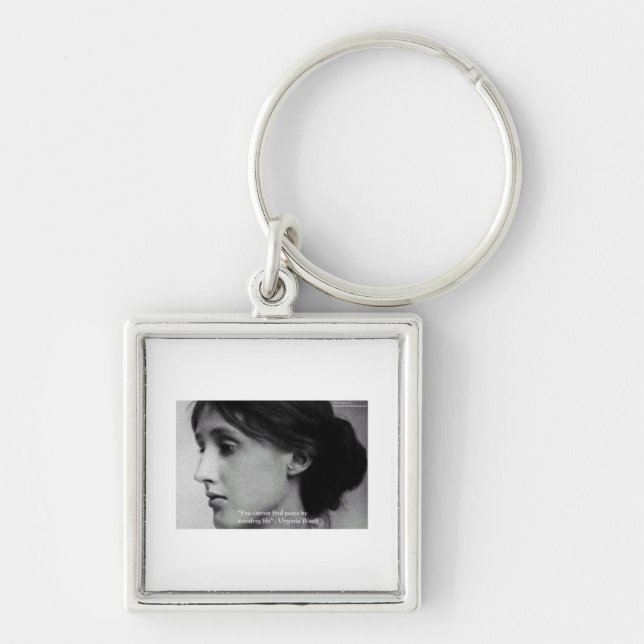 Chaveiro Virginia Woolf "Encontrar Paz", dons de citação de (Frente)