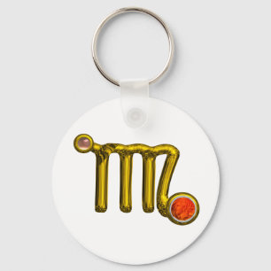 CHAVEIRO VÍRGO / ORANGE DOURADO SINAL ZODIAC JOWEL