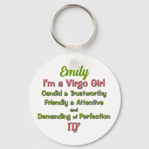 Chaveiro Virgo Zodiac em Rosa e Verde para Meninas