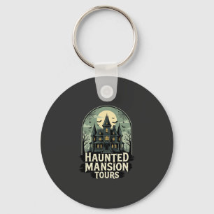 Chaveiro Visita à Mansão Assombrada Vetor Vintage Halloween