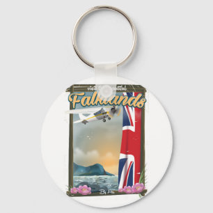 Chaveiro Visite o belo cartaz de viagem das Malvinas