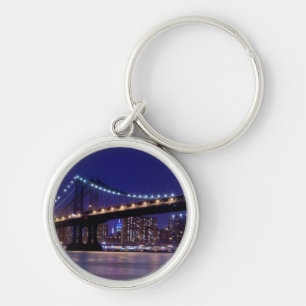 Chaveiro Vista da ponte de Manhattan na noite