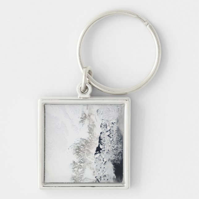 Chaveiro Vista de satélite da costa oriental de Greenlan (Frente)