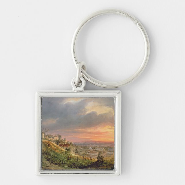 Chaveiro Vista do montículo Montmartre, c.1830 (Frente)