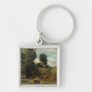 Chaveiro Vista no rio Sid, perto de Sidmouth, c.1852 (óleo