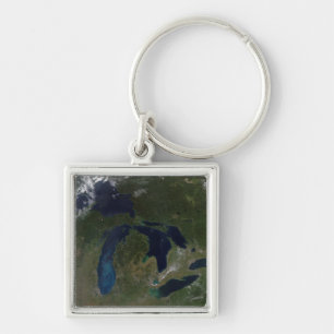 Chaveiro Vista satélite dos grandes lagos