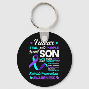Chaveiro Vista Teal E Roxo Para A Prevenção Do Suicídio Do 