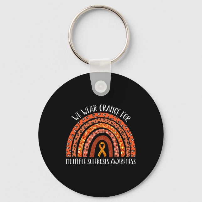 Chaveiro Visto Laranja Ms Rainbow Multiple Sclerose Awarene (Frente)