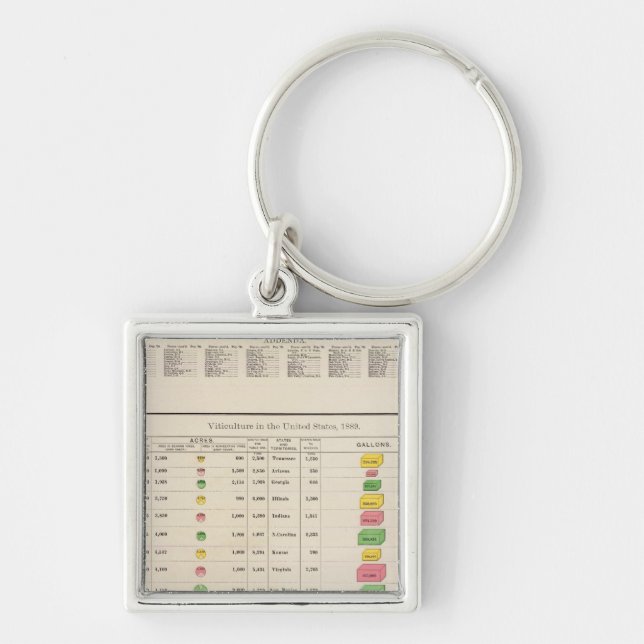 Chaveiro Viticultura dos EUA, 1889 (Frente)