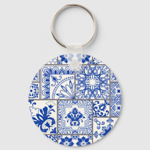 Chaveiro Vitoriano Majolica: Padrão de Azulejo de Patches.