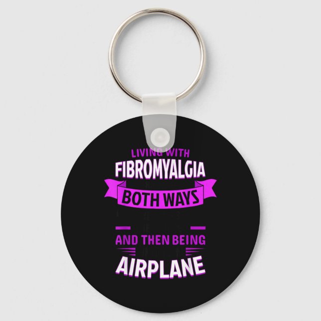 Chaveiro Vivendo com Cotações de Fibromialgia Frase Fibro (Frente)