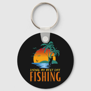 Chaveiro Vivendo Minha Melhor Vida Vivo Para Pescar E Pesca