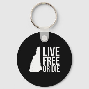 Chaveiro Viver ou Morrer Nh Lema Mapa de New Hampshire 
