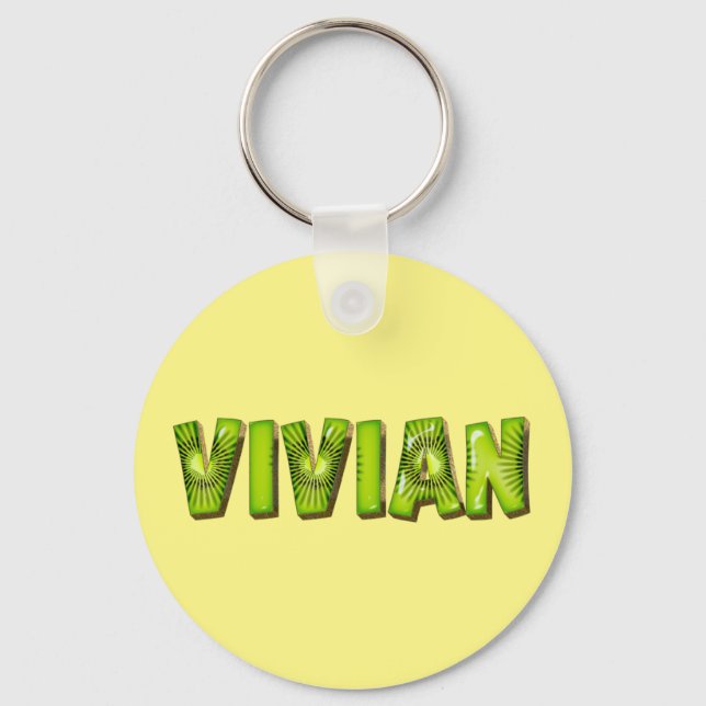 Chaveiro Vivian Name Kiwi Design Schlüsselanhänger (Frente)