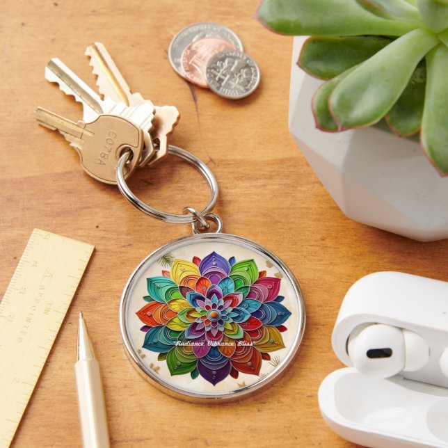 Chaveiro "Vivid Flower Mandala" (Mesa)
