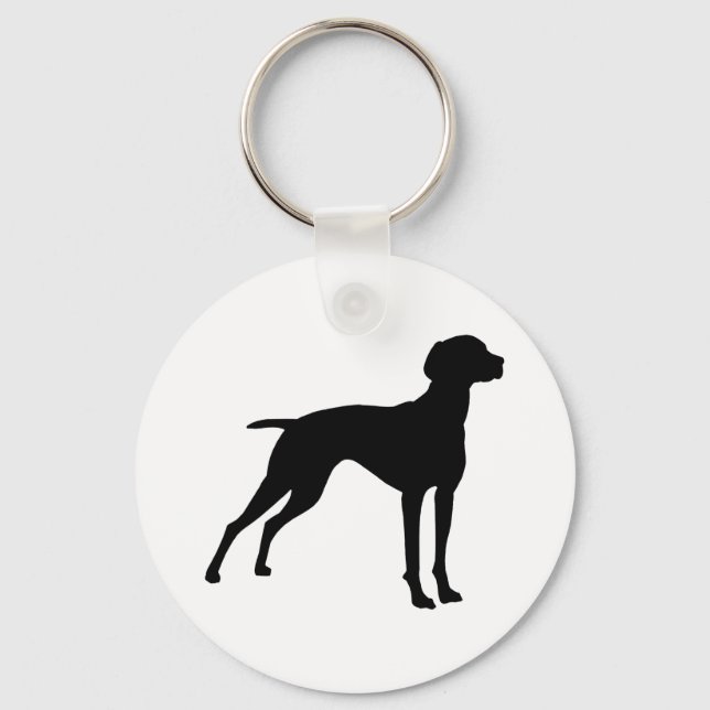 Chaveiro Vizsla Dog Silhouette (preto) (Frente)