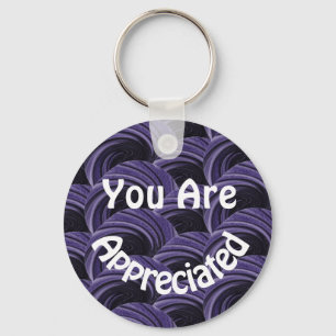 Chaveiro Você É Apreciado Obrigados De Círculos Pretos Roxo