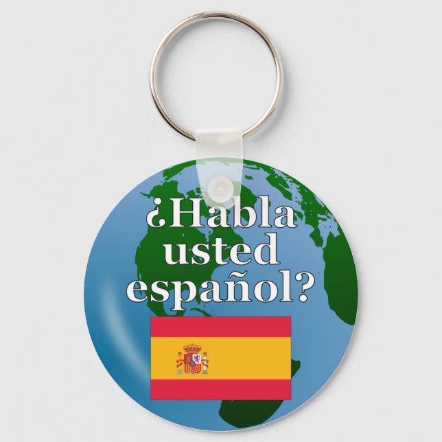 Chaveiro Você fala espanhol? Em espanhol. Sinalizador e glo (Frente)
