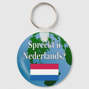 Chaveiro Você fala o Dutch? no Dutch. Bandeira & globo