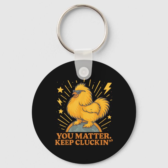 Chaveiro Você Mantém Cluckin Engraçado Galinha (Frente)