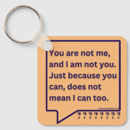 Chaveiro "Você não sou eu" pensava poema citar keyring