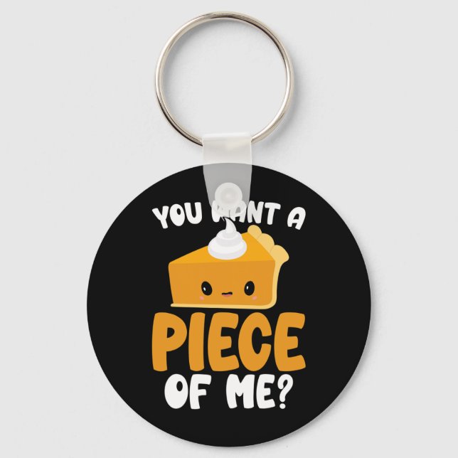 Chaveiro Você Quer Um Pedaço Meu Kawaii Pumpkin Pie Thanksg (Frente)