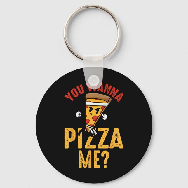 Chaveiro Você Quer Uma Pizza De Mim Ninja Engraçado Karate  (Frente)