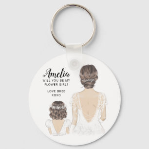 Chaveiro Você será a minha namorada de flores?