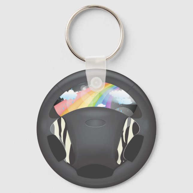 Chaveiro Volante Estampado de Zebra (Frente)