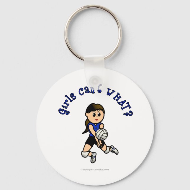 Chaveiro Voleibol feminino leve em uniforme azul (Frente)