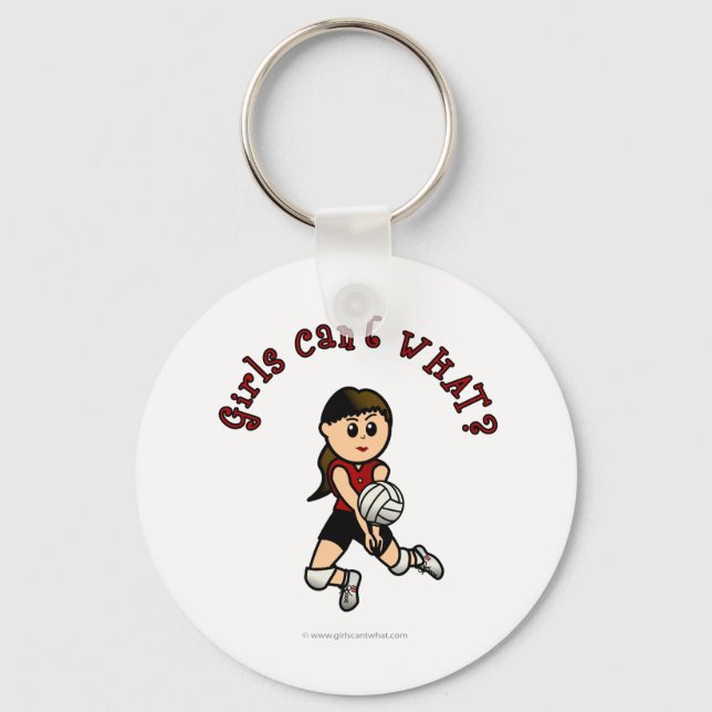 Chaveiro Voleibol feminino na Uniforme Vermelha (Frente)